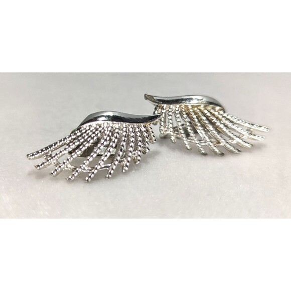 Coro Silver Tone Wing Climbers Clip Ons - Picture 1 of 6